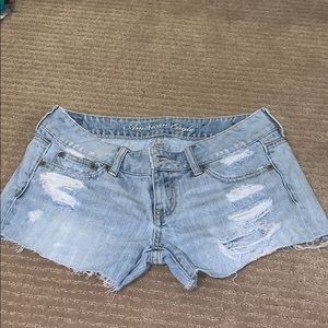Ripped jean shorts
